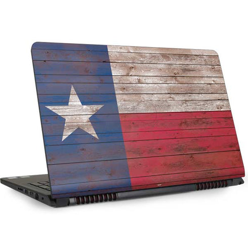 Texas Flag Dark Wood Dell Inspiron Skin